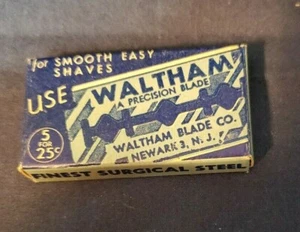 Waltham Safety Razor Blades New in Box Newark NJ Surgical Steel-Vintage/Preowned - Imagen 1 de 4
