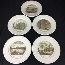 Wedgwood Piranesi Plates Set of 5 Lot The Barberini Palace Piazza Di San Pietro