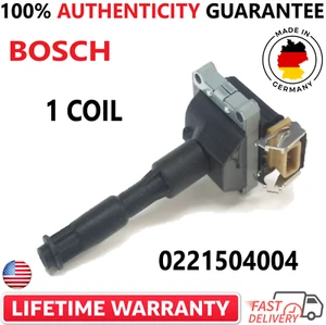 Single OEM BOSCH Ignition Coil For 1994-2009 BMW, 0221504004, 12131703227 - Picture 1 of 5