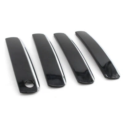 Cubierta de manija de puerta exterior de coche negra y cromada 4 piezas apta para AUDI A6 C6 2005-2011 Foto 1 de 4