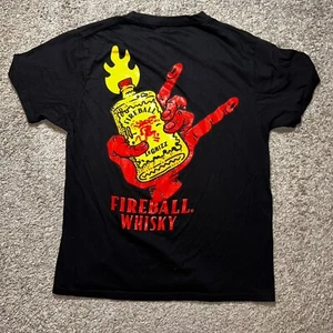 Limited Run 33 Ink Double Sided Fireball Whiskey Black Shirt Medium - Picture 1 of 7