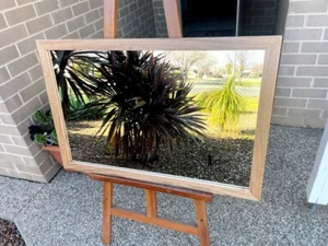 Wall Mirror Solid Australian Hardwood Blackbutt Frame 90cm x 60cm - Picture 1 of 5