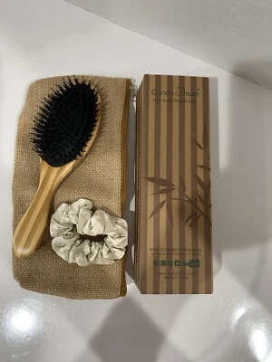 Bamboo Paddle Brush Candy Brush Small Portable Size 100% Boar Bristle Hair Brush - Image 1 of 4