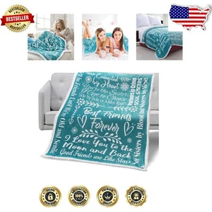 Teal Sherpa Fleece Best Friend Blanket - Cozy Throw for Thoughtful Gifts - Picture 1 of 10