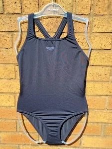 Speedo Junior Eco Endurance+ Medalist Swimsuit In Navy Blue Age 13-14 BNWT - Picture 1 of 11