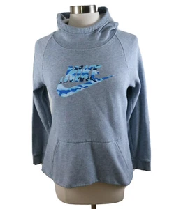 Nike Girls Rayon Blend Long Sleeve Heather Light Blue Hoodie Sweatshirt Youth L - Picture 1 of 7