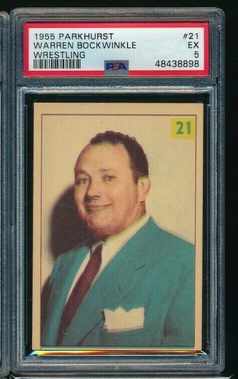 1955 Parkhurst Wrestling #21 PSA  5 Warren Bockwinkle beautiful eye appeal  - Image 1 of 2