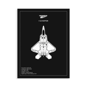 Stampa su Tela su Carta Poster o Quadro Rogan Mark BP LOCKHEED F117 Nighthawk Bl - Picture 1 of 2