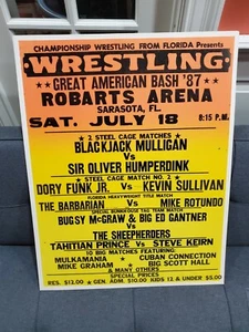 July 18 1987 NWA Wrestling Lineup Poster loaded Big Scott Hall Barbarian Funk 2 - Picture 1 of 4