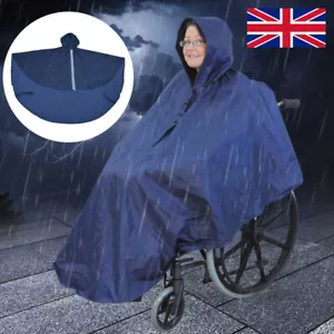 Wheelchair Poncho Rain Cover 100% Waterproof Universal Fit Hooded Mobility Aid K - Picture 1 of 11