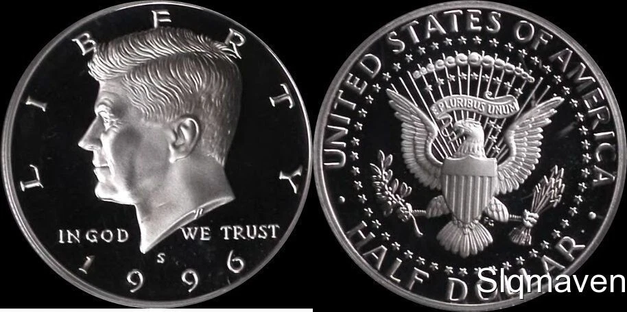 Medio dólar Kennedy 1996 S 90 % plata camafeo profundo gema prueba Foto 1 de 1