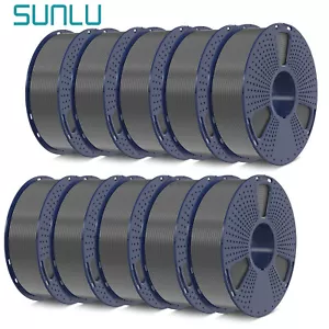 10x SUNLU 3D Printer Filament PLA+ Gray 1.75mm 1KG/Spool PLA PLUS No-Bubble - Picture 1 of 12