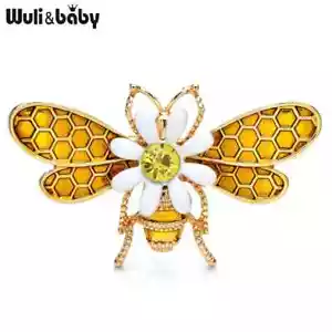 Easter Spring Brooch Flower Bee Brooches Women Unisex Lovely Insects Brooch Gift - Picture 1 of 6