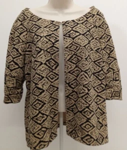 Perceptions Womens Cardigan Jacket Size18 Brown 3/4 Sleeve Classic Open - Picture 1 of 10