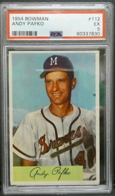 1954 Bowman Andy Pafko #112 PSA 5 EX - Image 1 of 2
