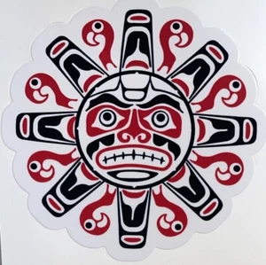 Pegatina de sol tribal nativa Haida D1018 - Imagen 1 de 1