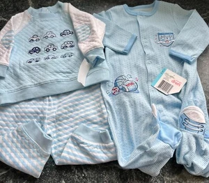NWT Two Baby Boy 6 Month Little Me Outfits Blue & White Three Season - Picture 1 of 18