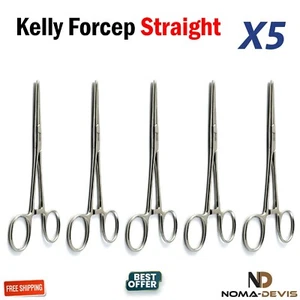 Dental Surgical Locking Clamps Kelly Forceps Fishing Veterinary Instruments 5Pcs - Picture 1 of 5