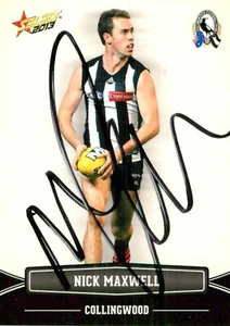 Signed 2013 COLLINGWOOD MAGPIES AFL Card NICK MAXWELL - Bild 1 von 2