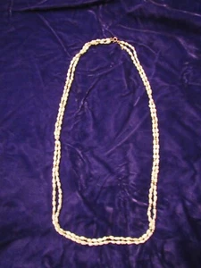 VINTAGE 10K GOLD & SÜSSWASSERPERLEN HALSKETTE DOPPELSTRÄNGE 26" 48 GOLDPERLEN - Bild 1 von 5