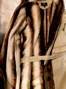 HTF VINTAGE MONTANA CO WOMENS LONG  WINTER FAUX FUR COAT CAMEL/TAN SZ M - Picture 1 of 16