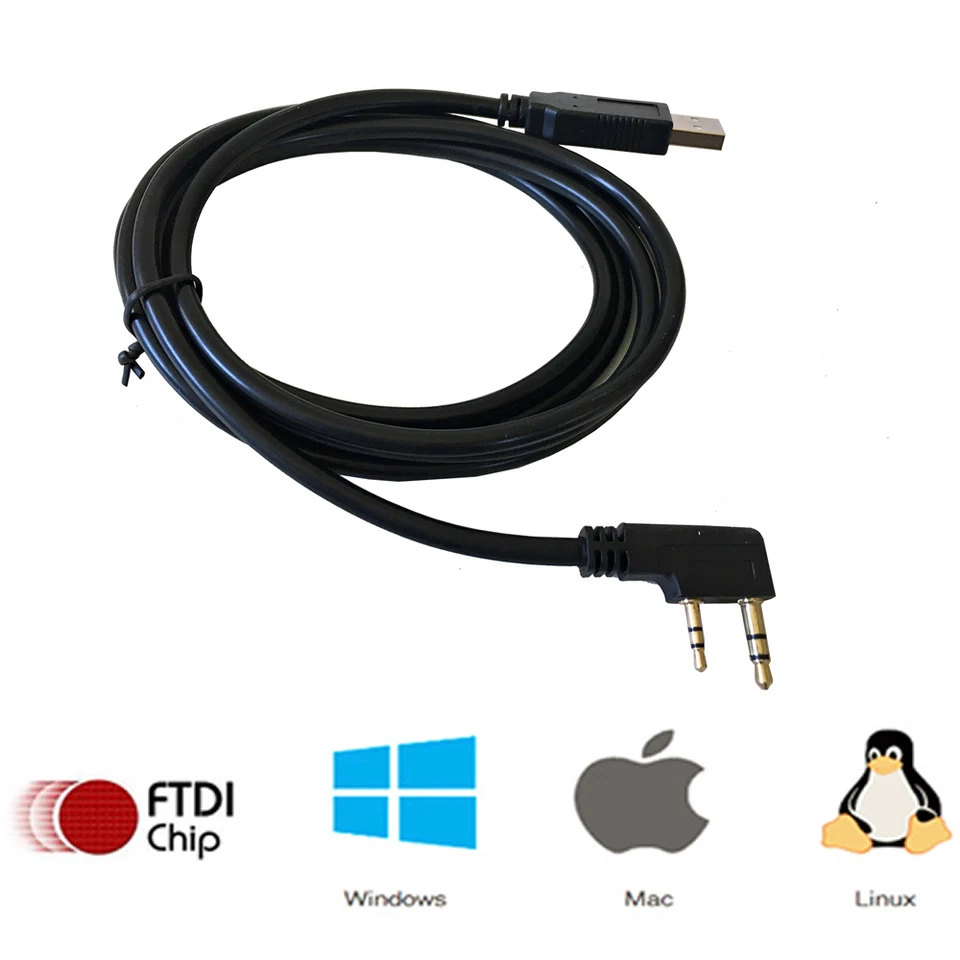 6Ft (6 Feet) USB Programming Cable FTDI Chip for BaoFeng, Kenwood, AnyTone, Etc. - Image 1 of 3