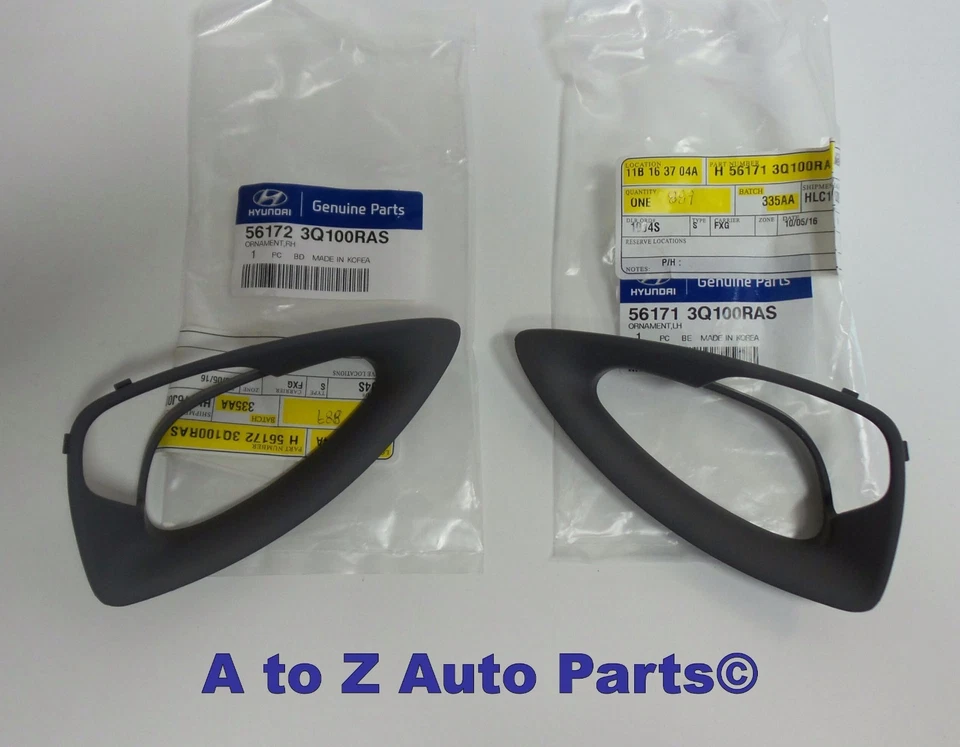 NEW 2011-2014 Hyundai Sonata LH & RH Grey Steering Wheel Bezels or Inserts, OEM Foto 1 de 3