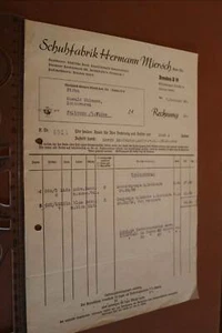 grande vecchia fattura fabbrica di scarpe Hermann Miersch Dresda 1939 - Foto 1 di 2