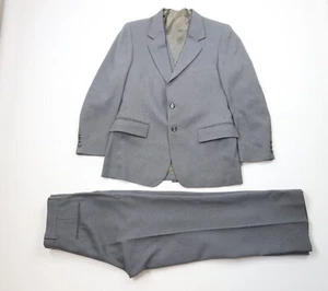 Vintage 70s Streetwear Mens 40S 3 Piece Knit Wedding Bell Bottoms Suit Gray USA - Picture 1 of 23