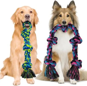 [Large] Dog Rope Toys for Aggressive Chewers, 2 Pack Heavy Duty Dog Rope Toy for - Picture 1 of 3