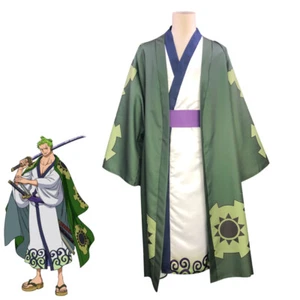 Wano Country Arc Roronoa Zoro Kimono Conjunto Anime Juegos con disfraces Disfraz Halloween - Imagen 1 de 3