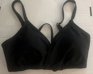 Shade & Shore Bikini Top Womens D/DD Triangle Tie-Back Adjustable Strap Black - Picture 1 of 8