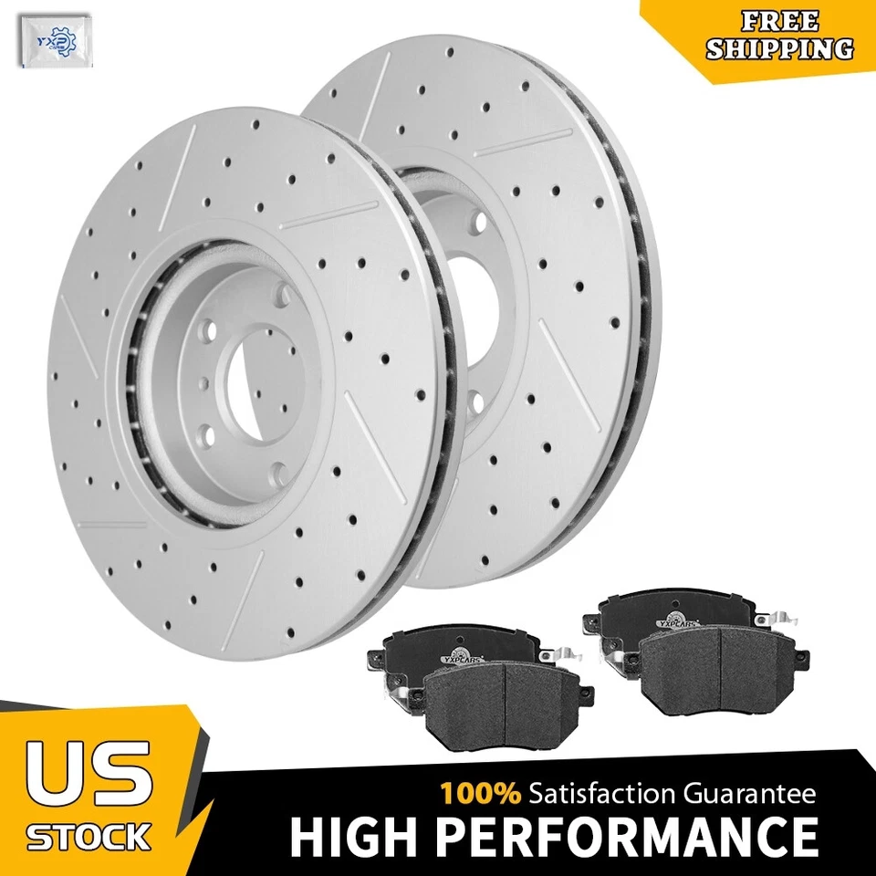 Rotores de freno delanteros + Kit de pastillas de freno de cerámica para Nissan Máxima Murano 2004-2008 Foto 1 de 4