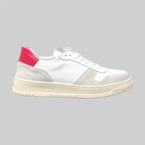 Sneakers Scarpe ML Uomo Pelle Camoscio Bianco Rosso tipo Autry Made in Italy - Imagen 1 de 5