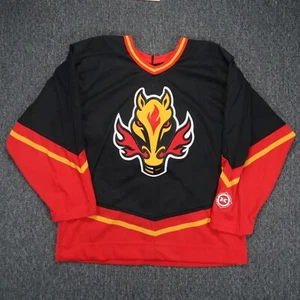 Calgary Flames Jersey Adult Medium Koho Black Red Blasty Horse Alternate Blank - Picture 1 of 11