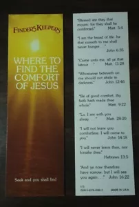 "WHERE TO FIND THE COMFORT OF JESUS" BOOKMARK WITH SCRIPTURE - Lot of 5 - Picture 1 of 3