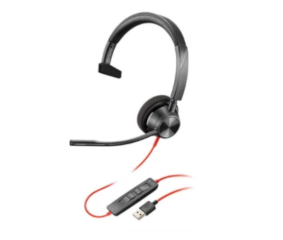 Plantronics 3310 Wired Mono Headset 213928-101 USB-A to connect to your Laptop, - Image 1 of 3