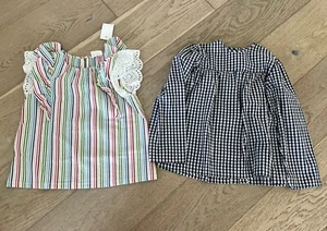 NWT Crewcuts Striped and Bella Bliss Checkered Girls Tops - 6/7 - Picture 1 of 4