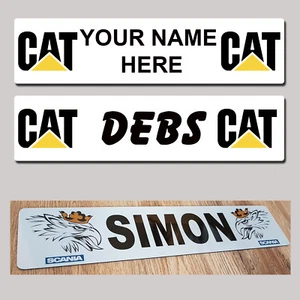CATERPILLAR GATO Excavadora Excavadora Agri PLACAS DE NOMBRE Espectáculo Personalizado parabrisas - MTP - Imagen 1 de 10