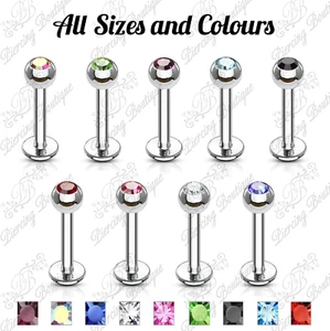 Gem Tragus Labret Monroe Helix Conch Cartilage Ear Bar Earring Stud - Picture 1 of 1