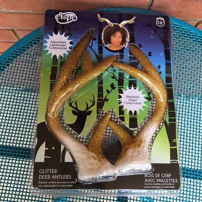 Astas de ciervo brillantes accesorio de disfraz para adultos ajustable ligero Halloween Foto 1 de 4