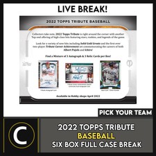 2022 TOPPS TRIBUTE BASEBALL 6 BOX (FULL CASE) #A1655 - PICK YOUR TEAM