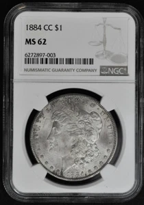 1884 CC - Morgan Silver Dollar - NGC MS62 - Picture 1 of 4