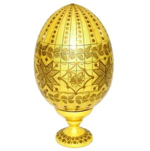 Oeuf bois decore fils Or - Flocon de neige - Oeuf Collection Russe Cadeau russe - Imagen 1 de 2