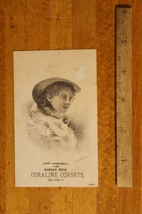 Antique Victorian Trade Card Advertising Coraline Corsets - Picture 1 of 3