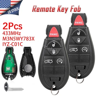 2 5Button Remote Key Fob for Jeep Grand Cherokee Chrysler 300 2008-2011 IYZ-C01C - Image 1 of 4