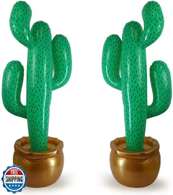GiftExpress 2 Pack Inflatable 36" Cactus Prop Décor for Mexicano Fiesta Theme - Image 1 of 4