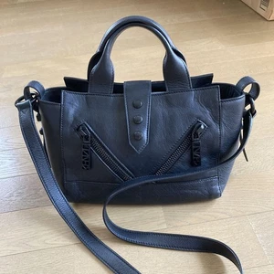 Kenzo Black Leather Shoulder Bag Small Limited Edition Style Bold Artistic Desig - Picture 1 of 10