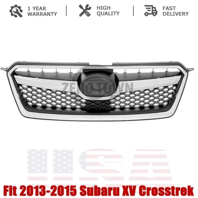 Front Grille Assembly Chrome Trim Fit 2013-2015 Subaru XV Crosstrek - Image 1 of 4