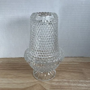 Vtg MCM Hobnail Fairy Lamp Duncan Miller Clear Glass Thousand Eye Candle Holder - Picture 1 of 13